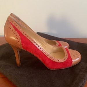 Kate Spade Red and Tan Heels